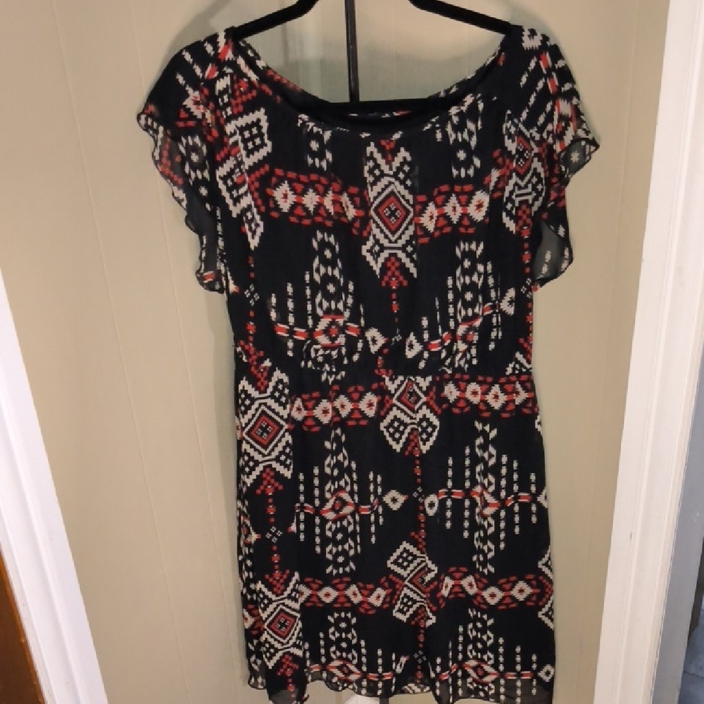 Sweet Storm Aztec Print Midi Dress Size 16